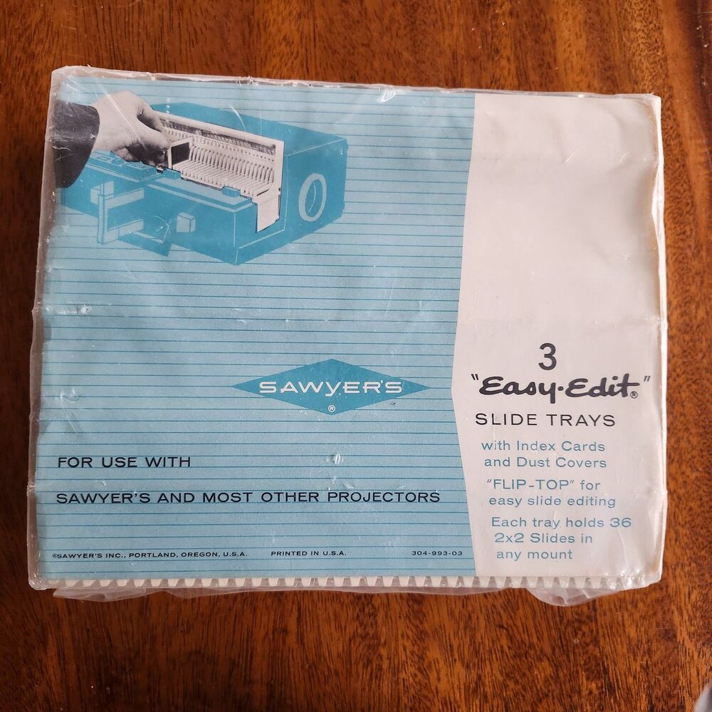 Vintage Sawyer's Easy-Edit Slide Trays (3-Pack) for 36 2x2 Slides - New Old
